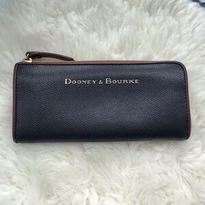 Dooney & Bourke All Weather Leather Long Zip Around Multi-compartment Clutch Bag